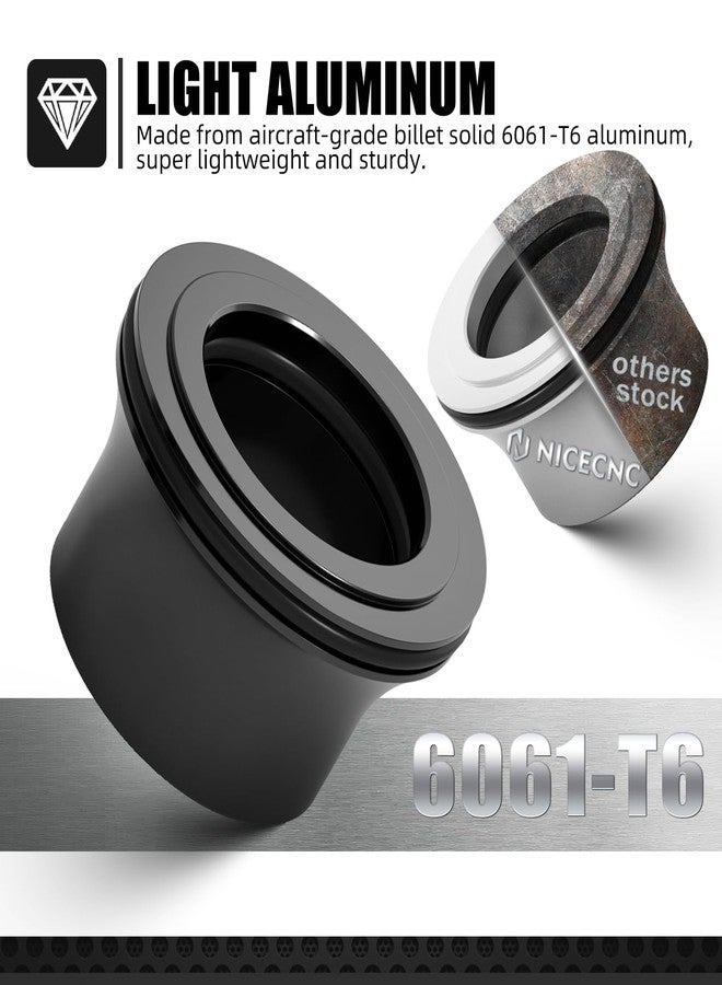 NICECNC Black Front Wheel Hub Spacer Bushing Collars O-Ring Compatible with Surron Light bee X/S/ L1E CNC Aluminum Front Wheel Spacer Kit Compatible with Segway X160 X260 - Image 3